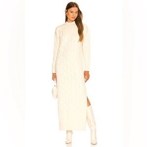 Line & Dot Cream Long Sleeve Knit Dress